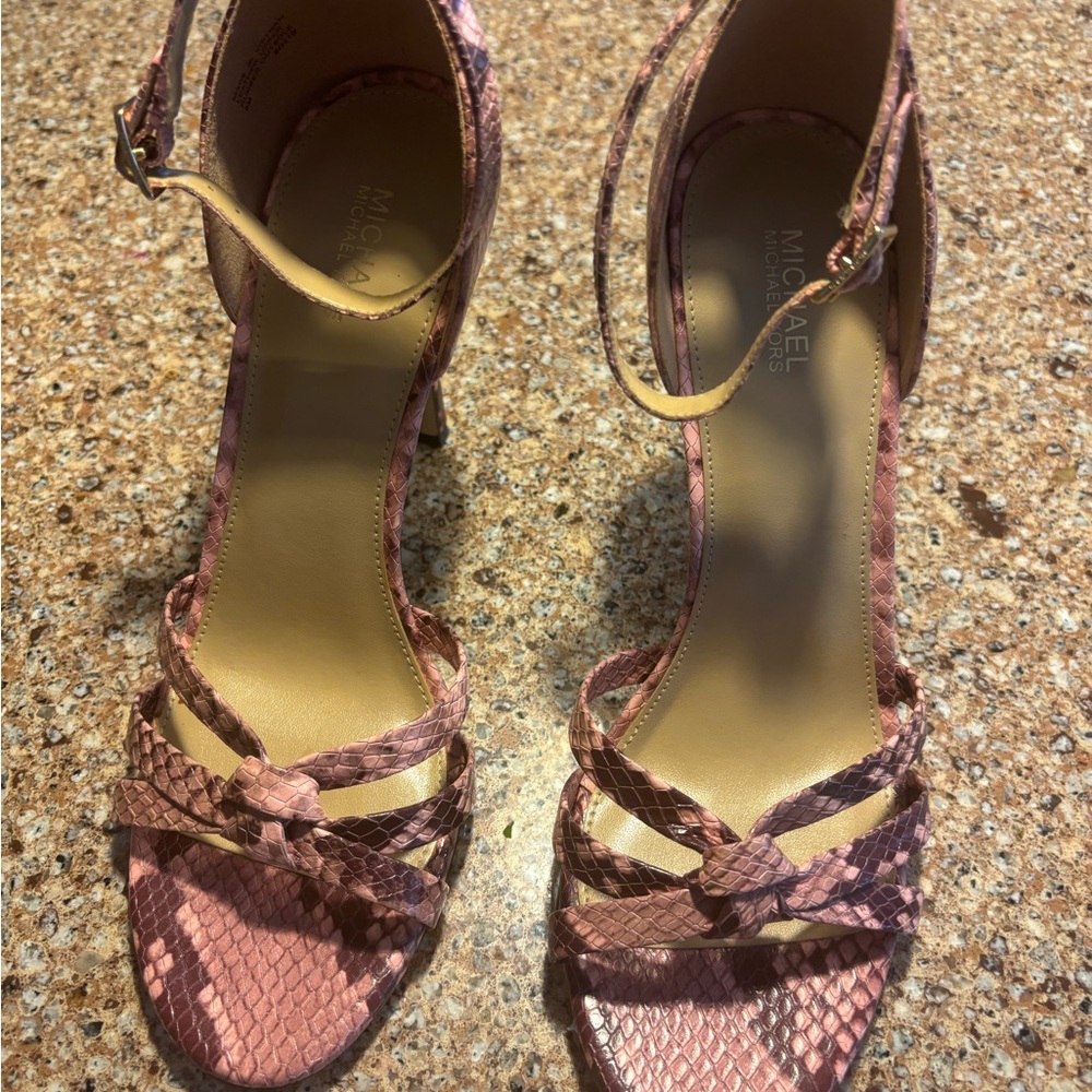 Michael Kors Blush Snakeskin Heels